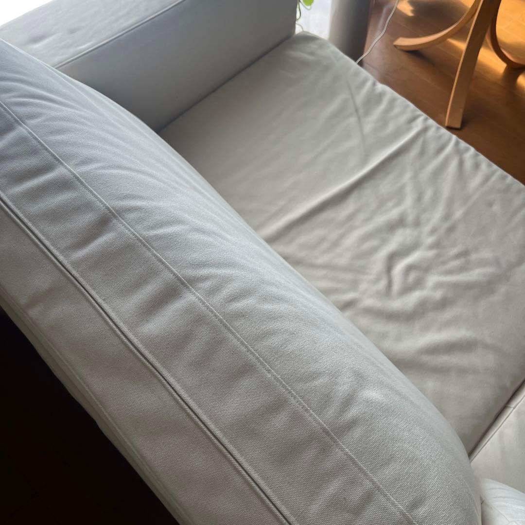 ホワイトファブリックソファ　無印良品