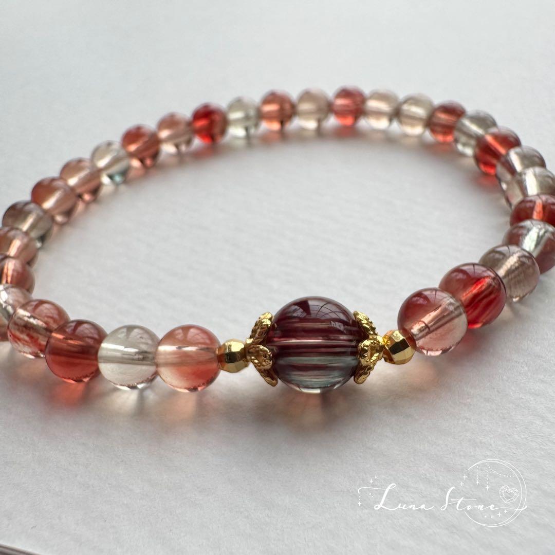 ⭐︎再販【ハイクオリティ アンデシン】光で変わる幻想的な彩り 天然石 ブレスレット