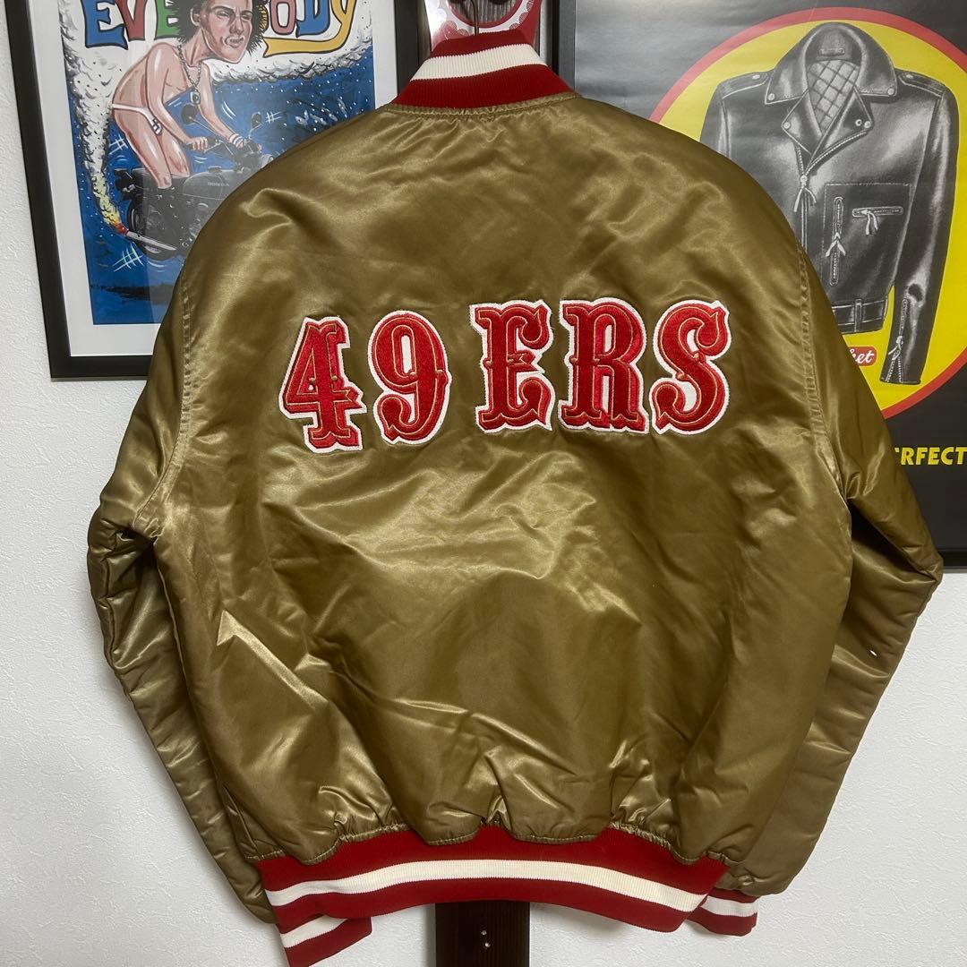 美品 USA製 スターター NFL 49ers ゴールドスタジャン