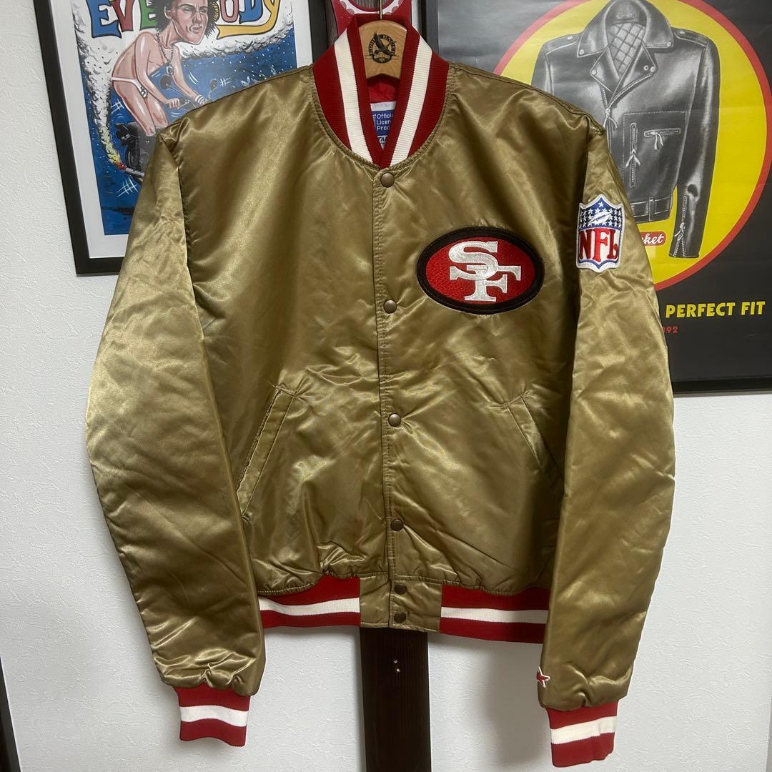 美品 USA製 スターター NFL 49ers ゴールドスタジャン