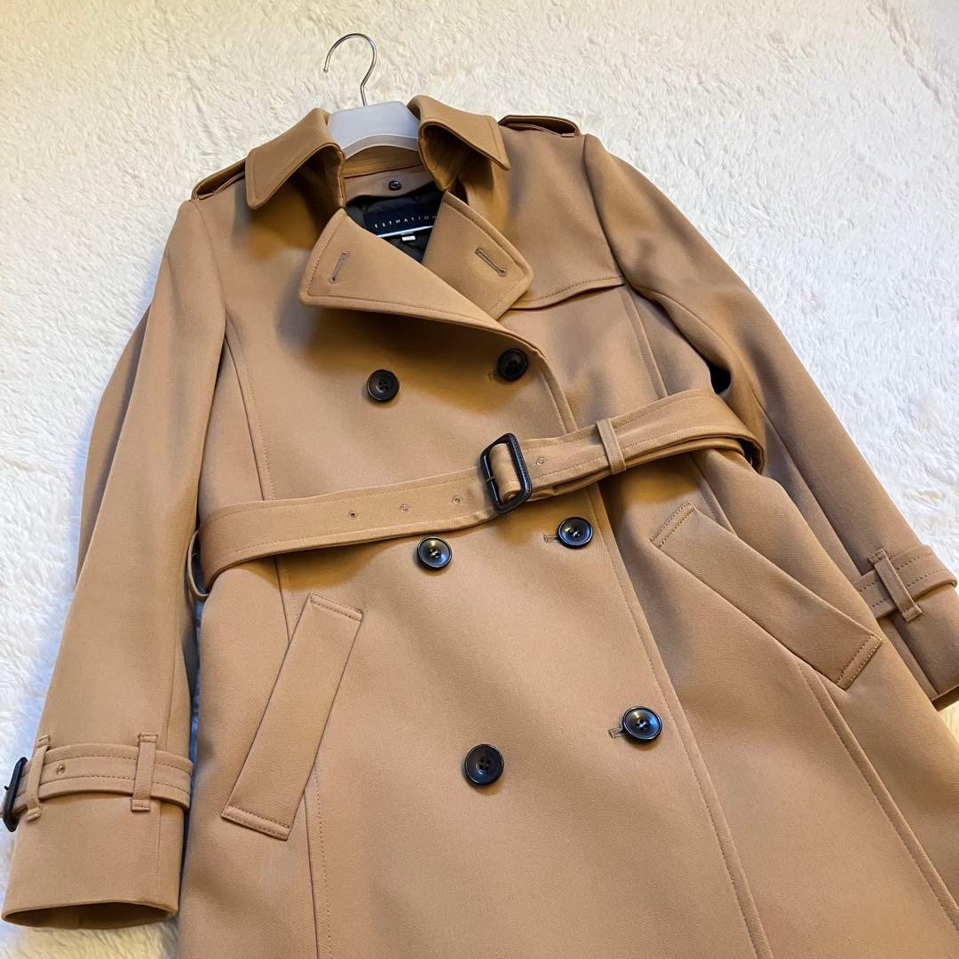 REMI様エストネーション　トレンチコート　ウール　ライナー付き　キャメル　36