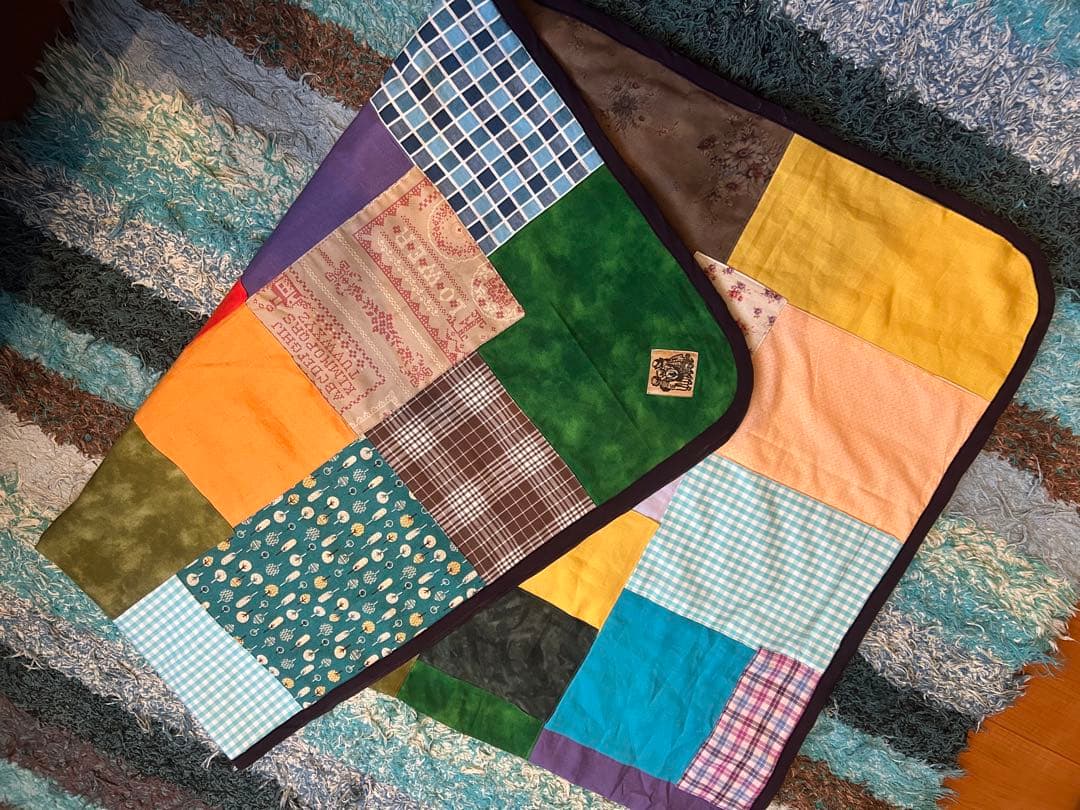 ハンドメイドhandmade★カラフルパッチワークのマルチカバー