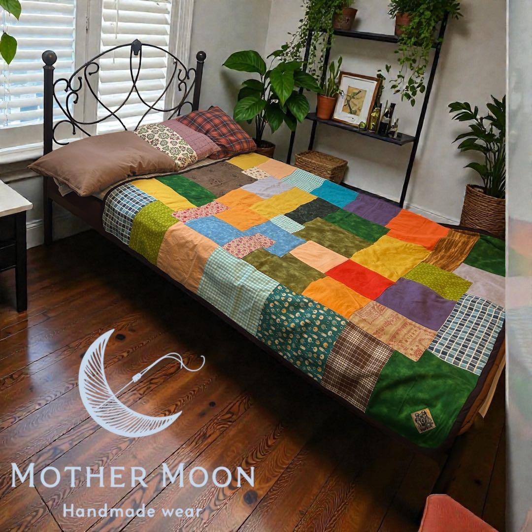 ハンドメイドhandmade★カラフルパッチワークのマルチカバー