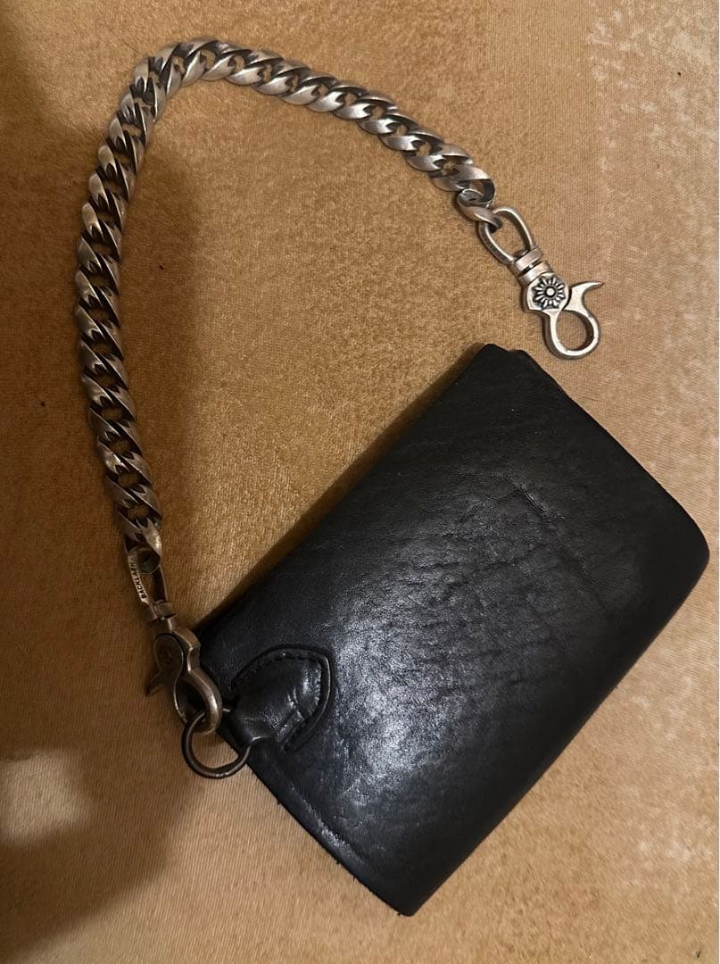 BACKLASH ブラックレザー ウォレットチェーン
