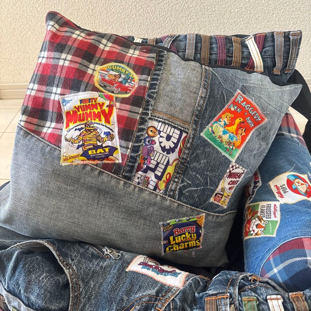 デニムリメイク ドライブベッド　ペットベッド ペットクッション