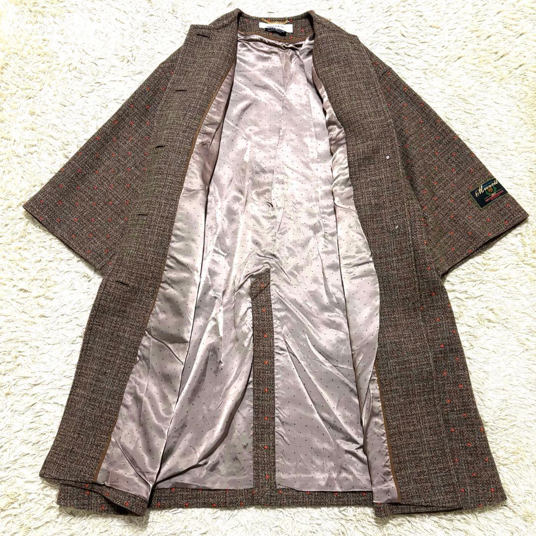 極美品　ミュベール　ニットカラー付ドット刺繍コート　ツイードコート　人気完売品
