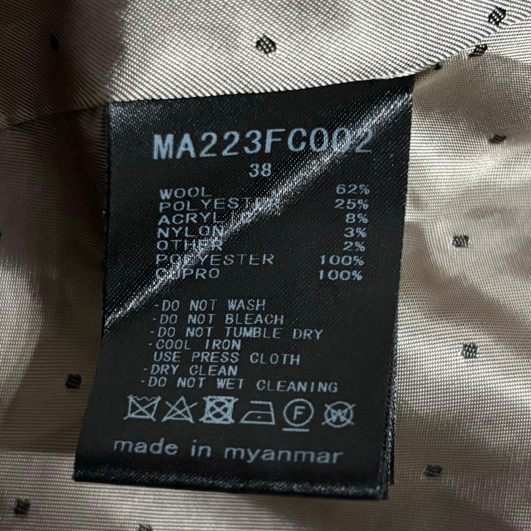 極美品　ミュベール　ニットカラー付ドット刺繍コート　ツイードコート　人気完売品