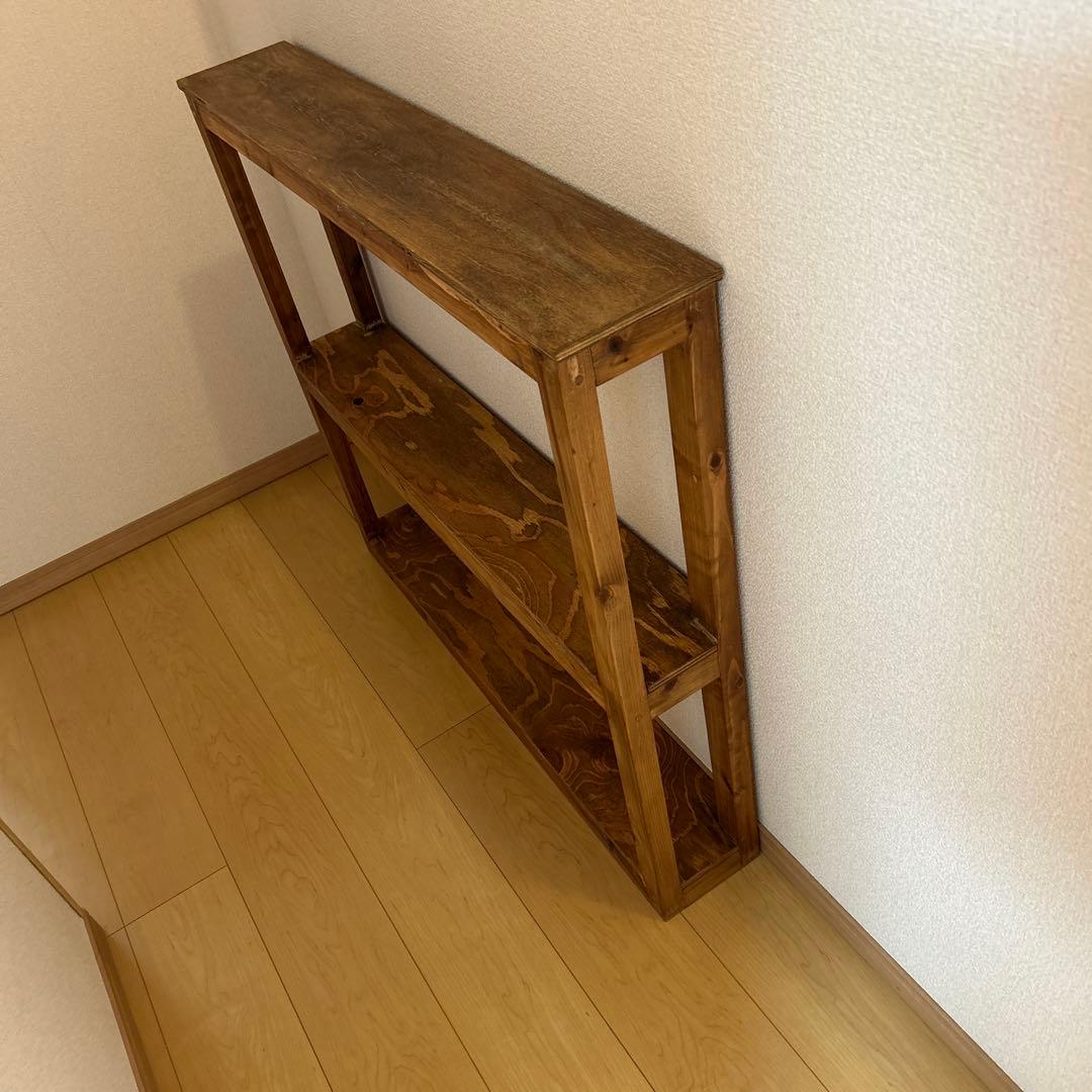アンティーク風スリムラック　棚　ハンドメイド　飾り棚