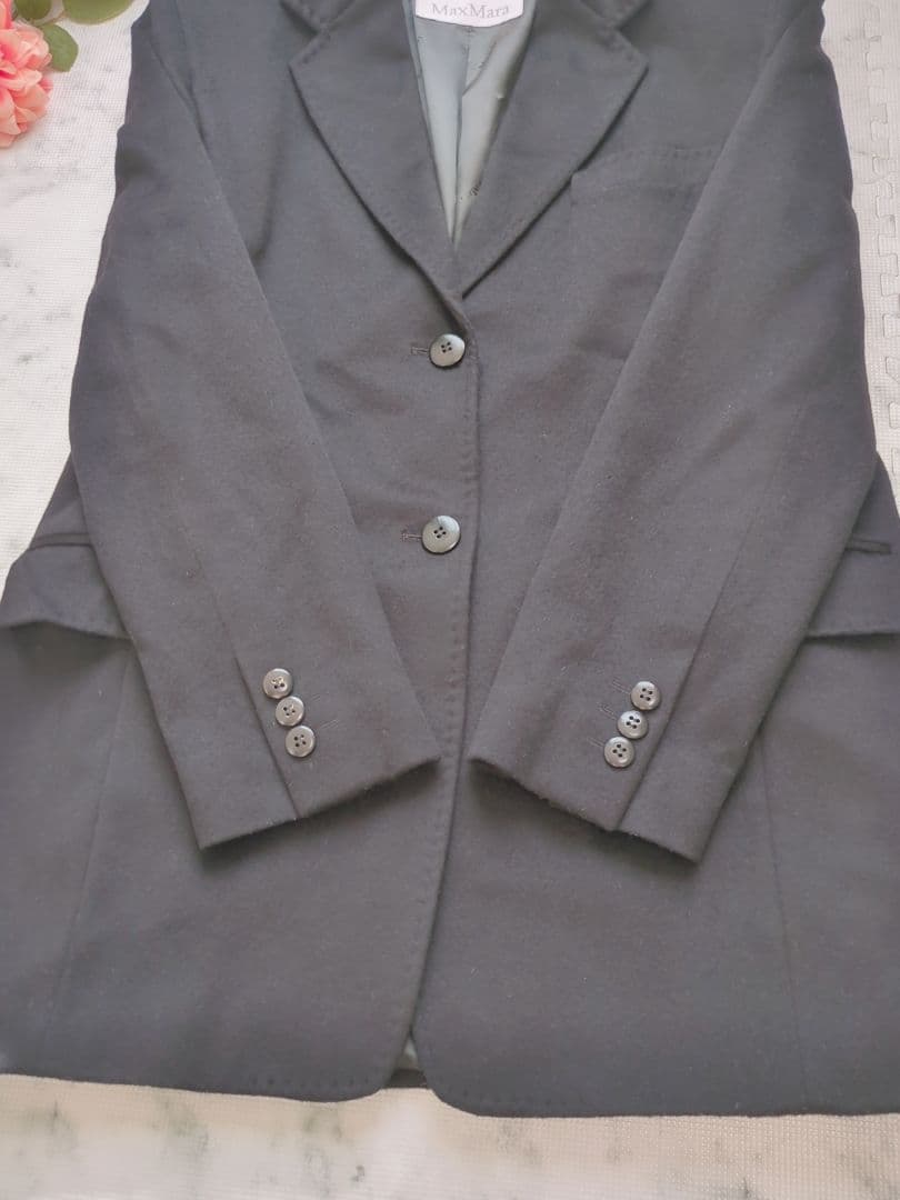 【美品】MaxMara　マックスマーラ　白タグ　ヴァージンウール　ジャケット