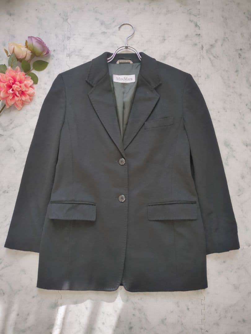 【美品】MaxMara　マックスマーラ　白タグ　ヴァージンウール　ジャケット