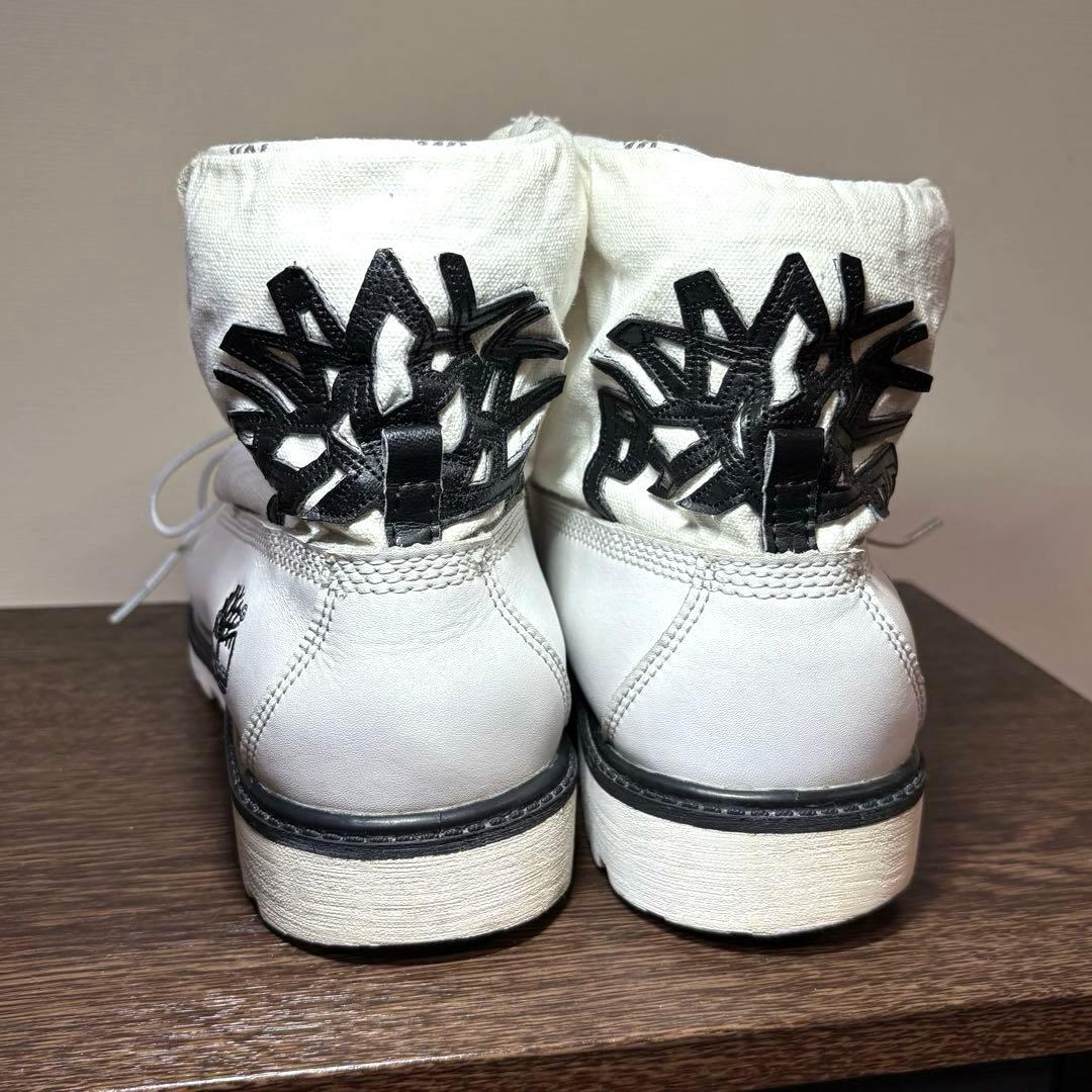 【希少ホワイト】Timberland ❖ ビッグツリーロゴ　ロールトップブーツ