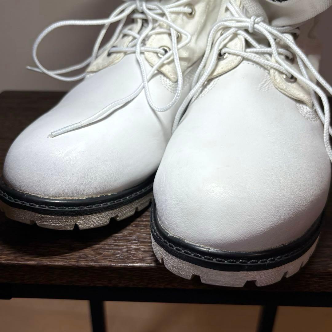 【希少ホワイト】Timberland ❖ ビッグツリーロゴ　ロールトップブーツ