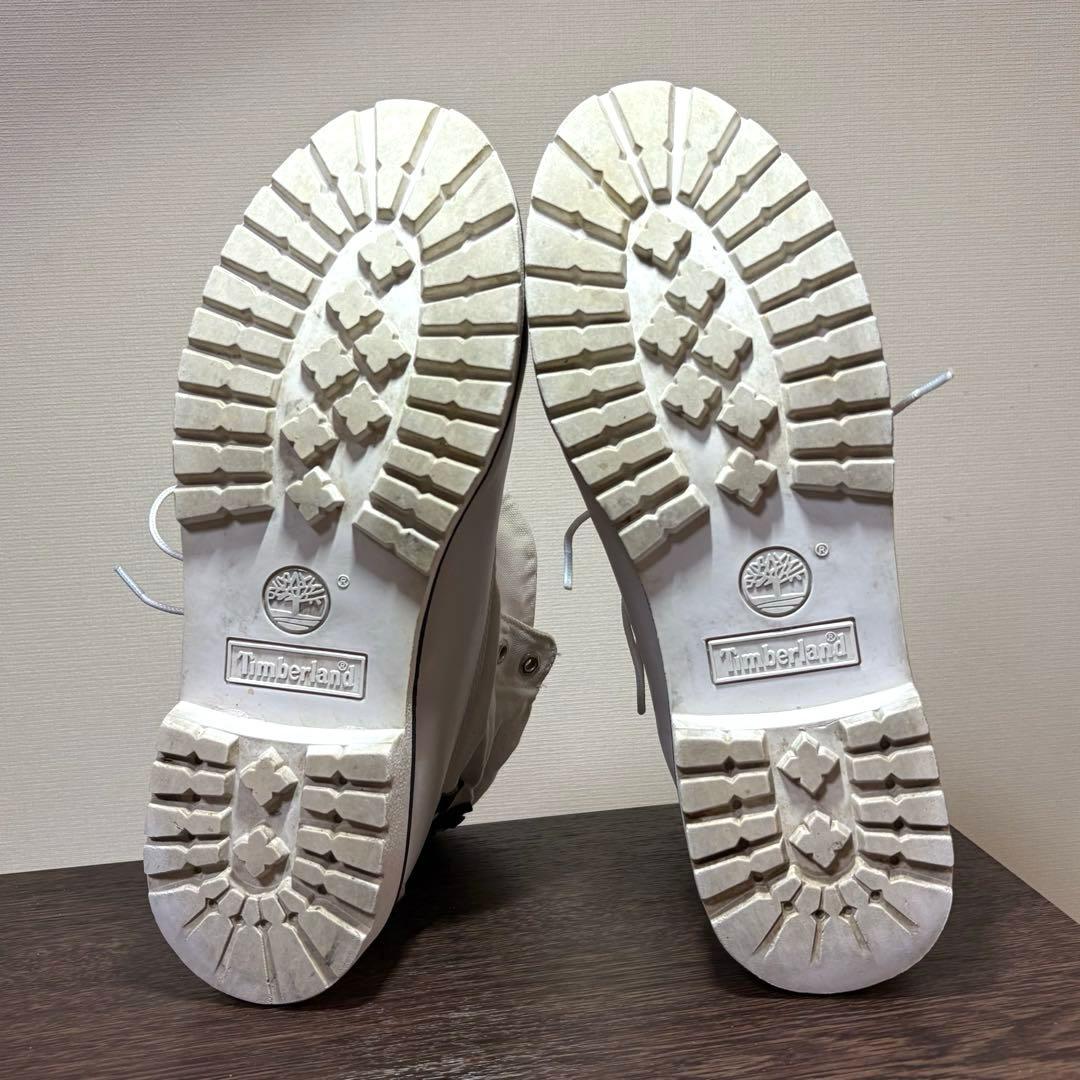 【希少ホワイト】Timberland ❖ ビッグツリーロゴ　ロールトップブーツ
