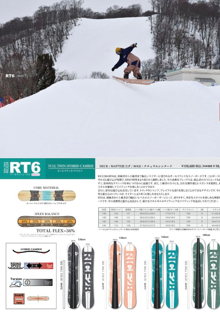 【美品】RICE28 RT6 154cm RT7 RT9 グラトリ ラントリ