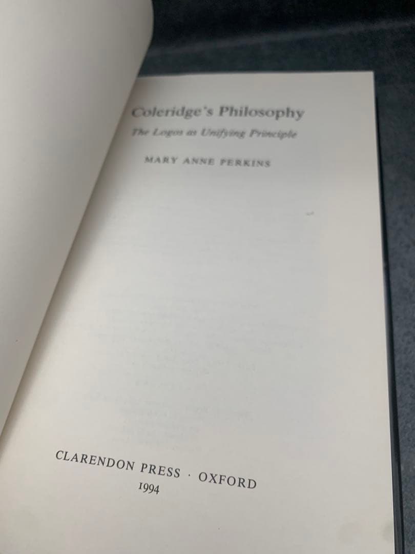 希少　COLERIDGE'S PHILOSOPHY