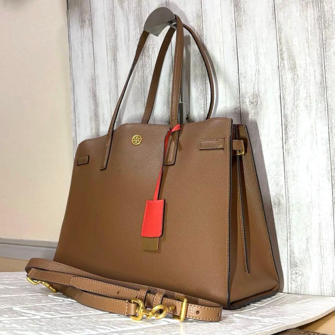TORY BURCH ✮ウォーカーサッチェル　トートバッグ　斜め掛け可　キャメル