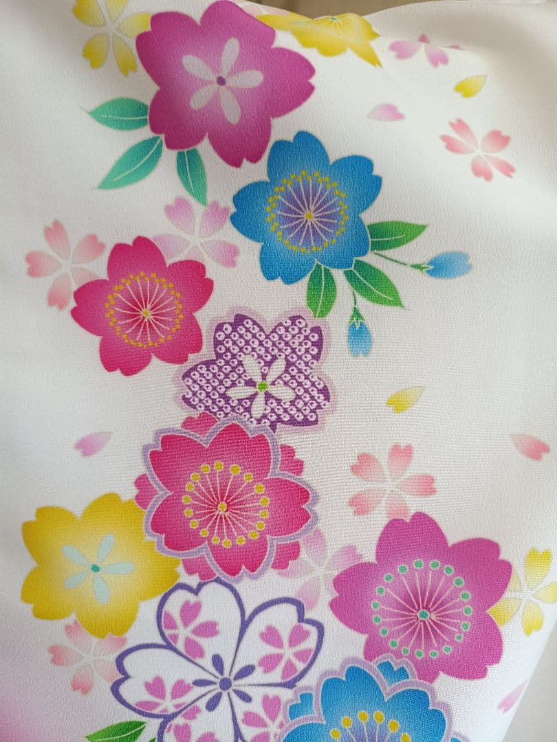 専用です☆白ピンクの着物にキラキラ作り帯☆七五三フルセット