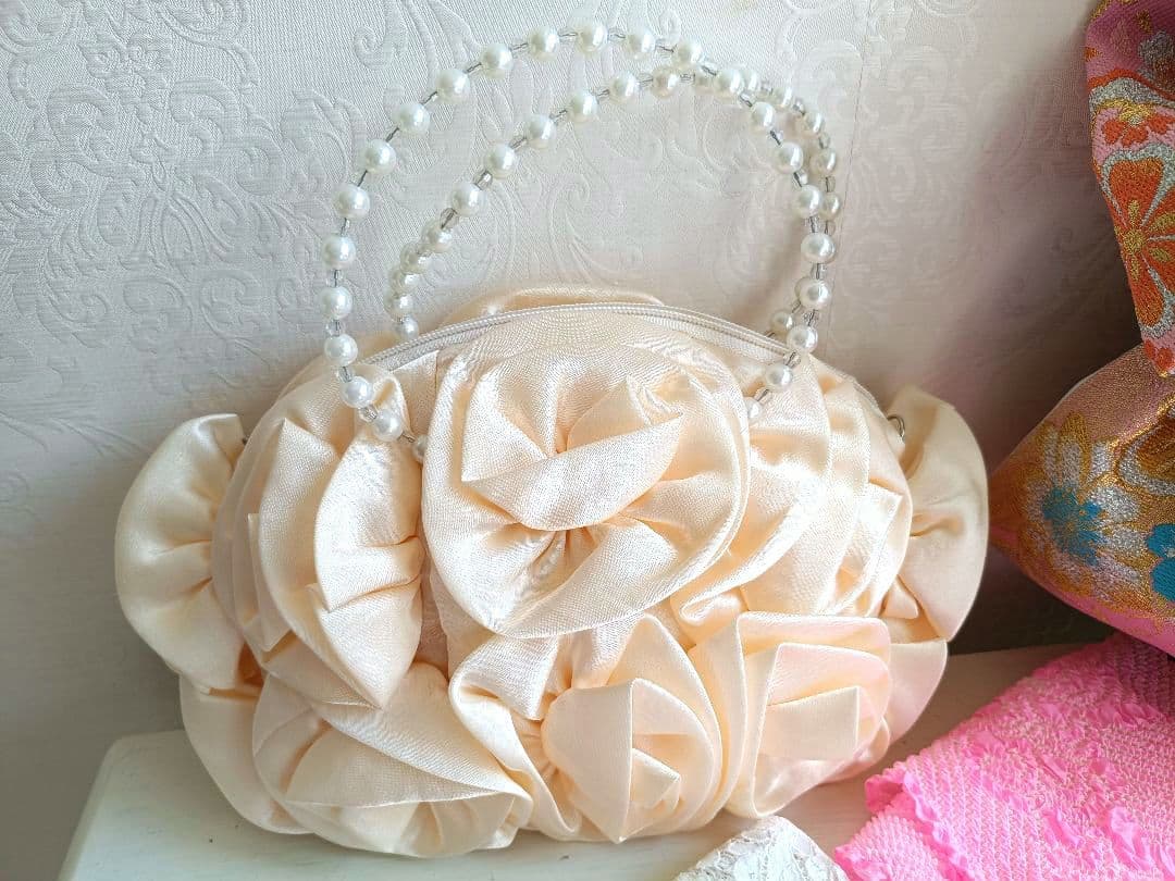 専用です☆白ピンクの着物にキラキラ作り帯☆七五三フルセット