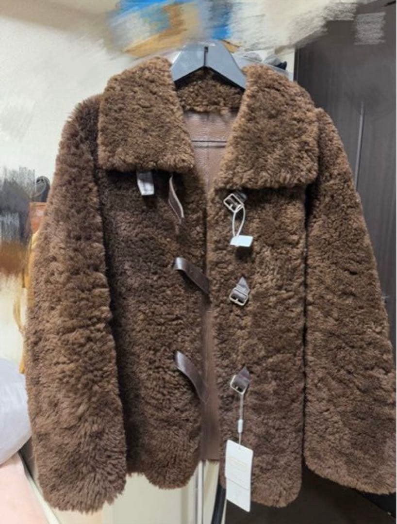 羊本革 ブラウン ポンチョスタイル アウター