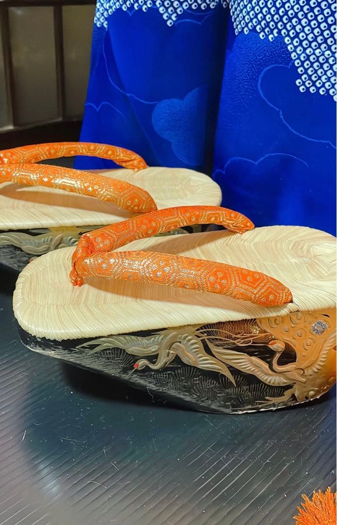 七五三レトロ古典柄ぽっくり草履セット