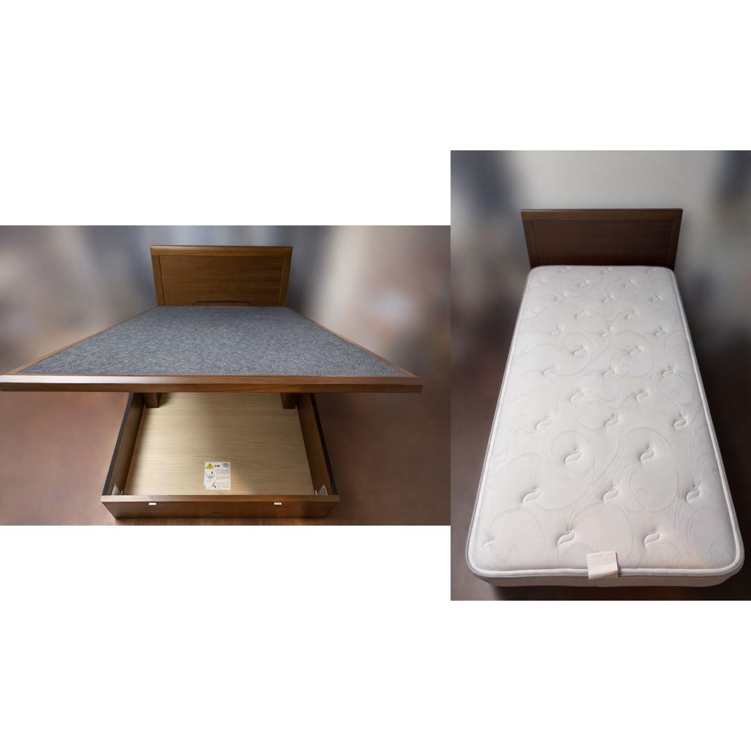 シモンズ シングルサイズ マットレス+フレーム(セット販売) 収納付き