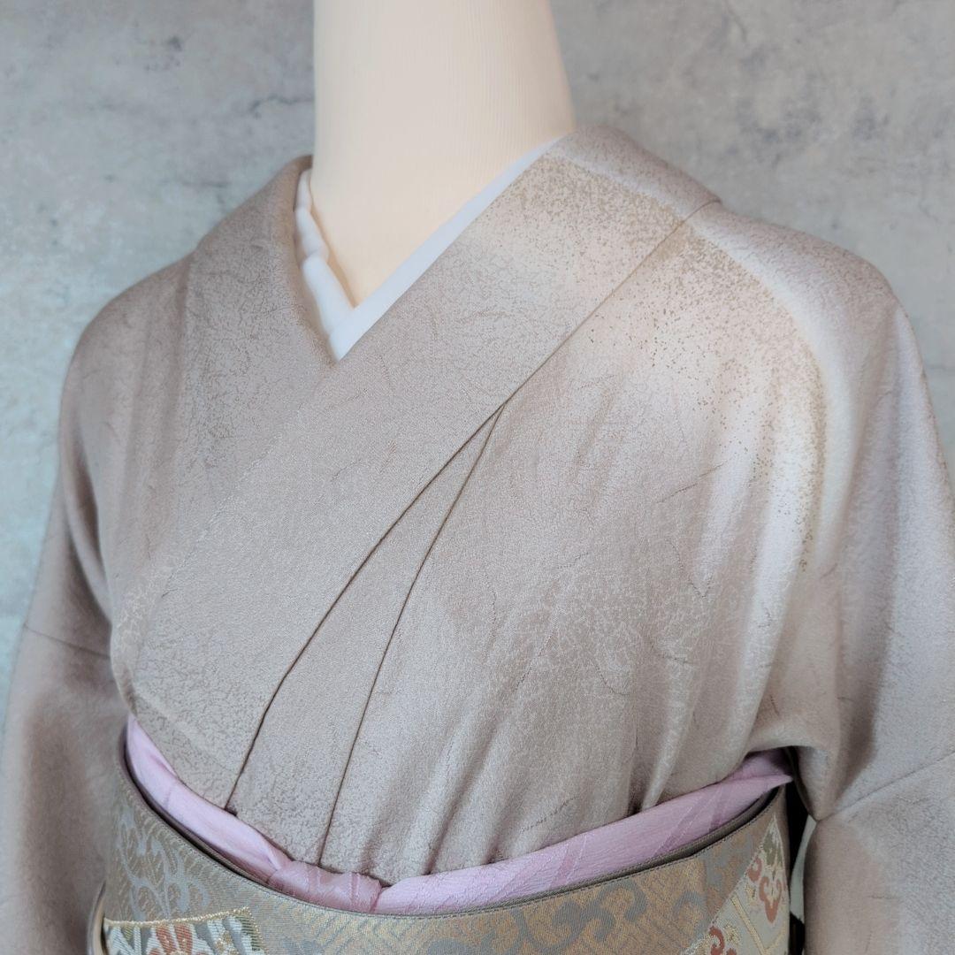 訪問着　フルセット　着物　正絹　金彩加工　おしとやか　シンプル　F8