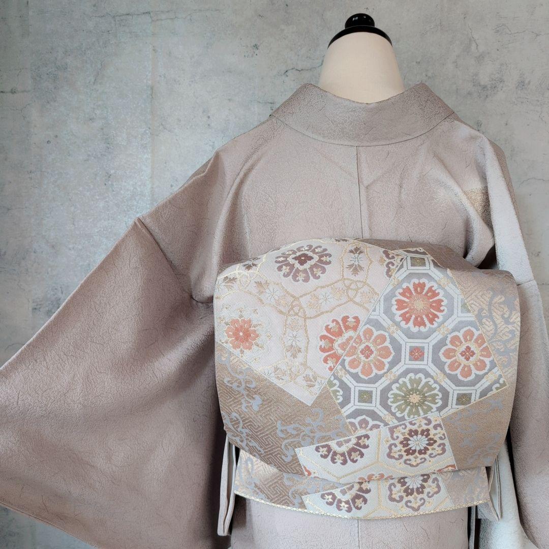 訪問着　フルセット　着物　正絹　金彩加工　おしとやか　シンプル　F8