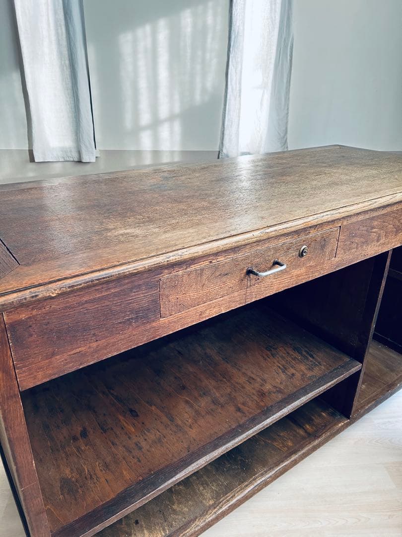 【週末限定お値下げ】フランスアンティーク 家具 木製ショップカウンター 作業台