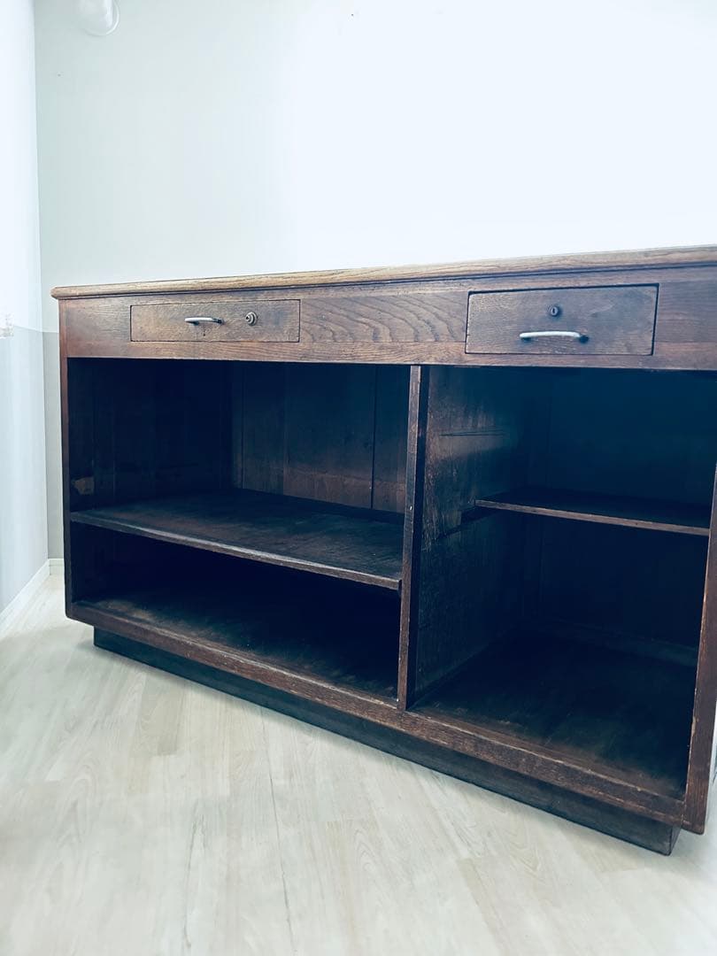 【週末限定お値下げ】フランスアンティーク 家具 木製ショップカウンター 作業台