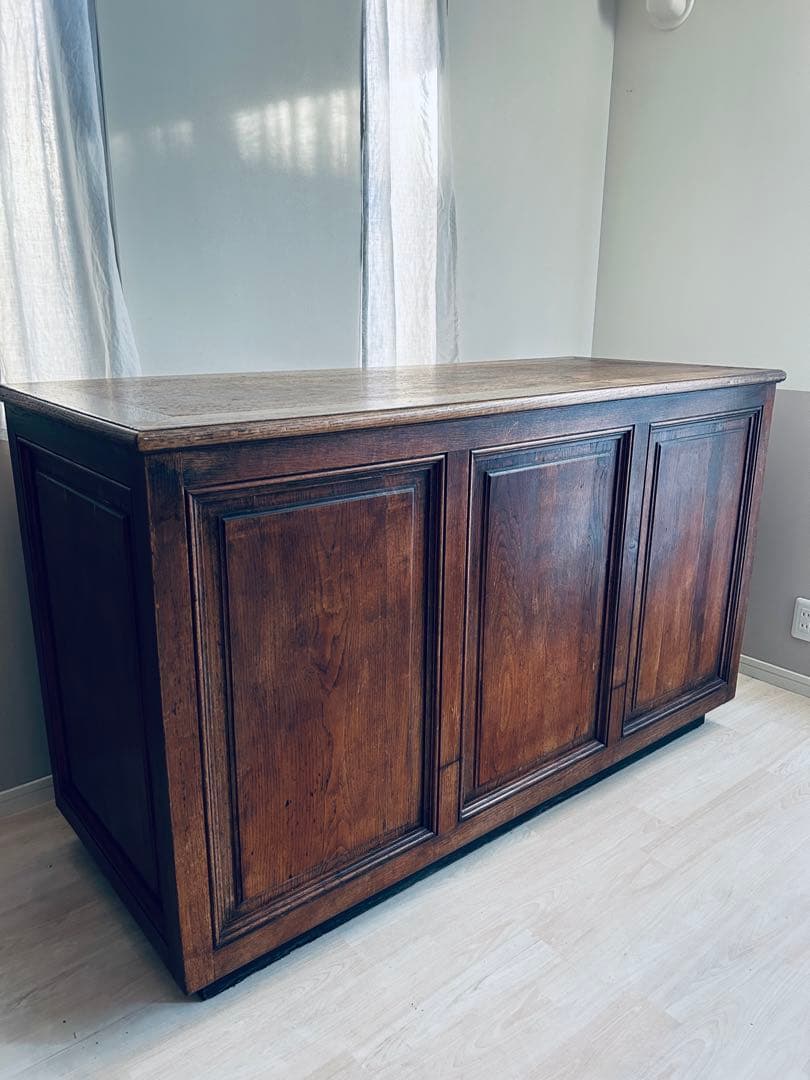 【週末限定お値下げ】フランスアンティーク 家具 木製ショップカウンター 作業台