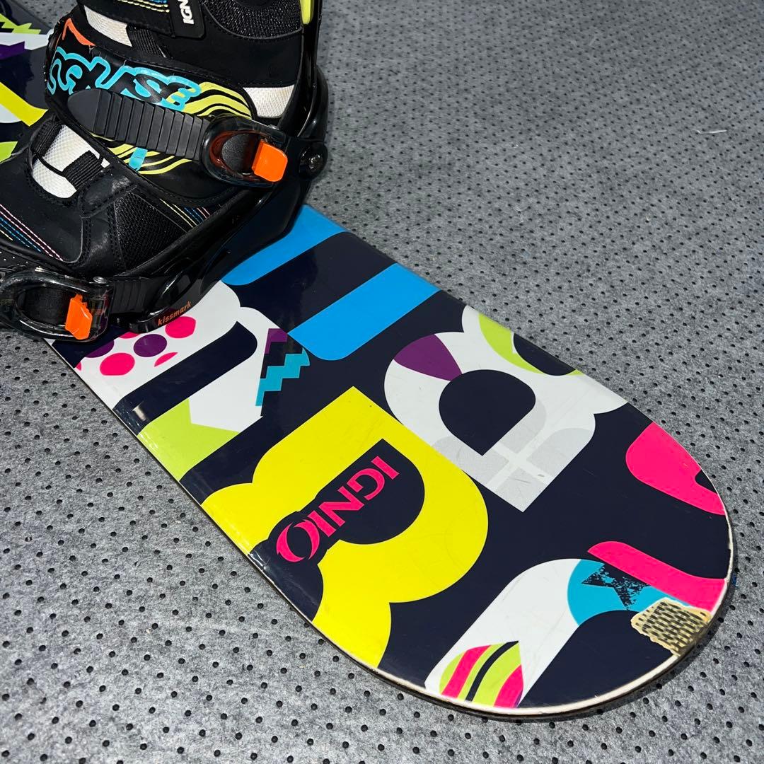 10回使用 キッズスノーボード 120cm IGNIO＋バイン＋レースブーツ