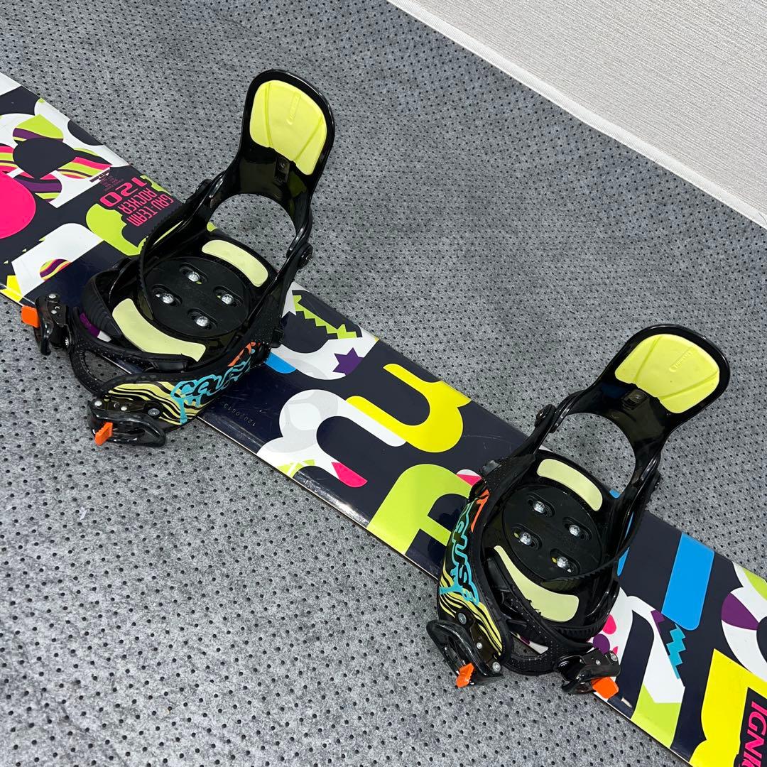10回使用 キッズスノーボード 120cm IGNIO＋バイン＋レースブーツ