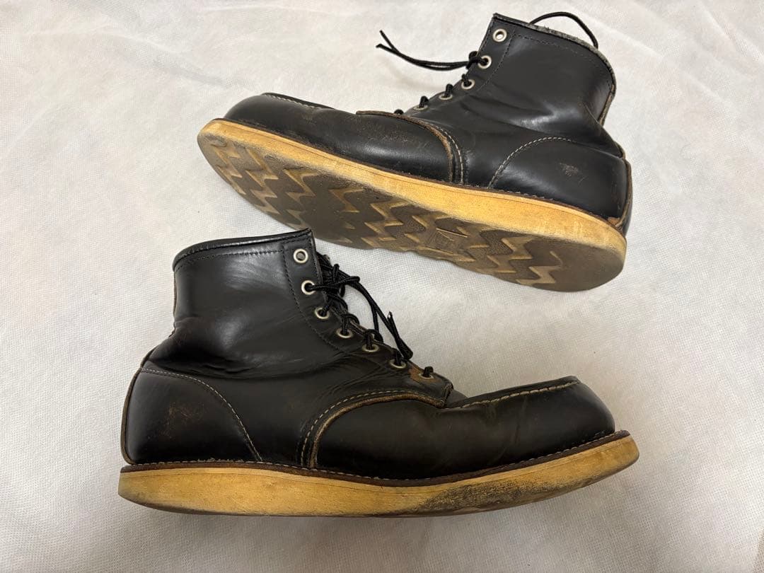 黒 レザー ハイカット ワークブーツ