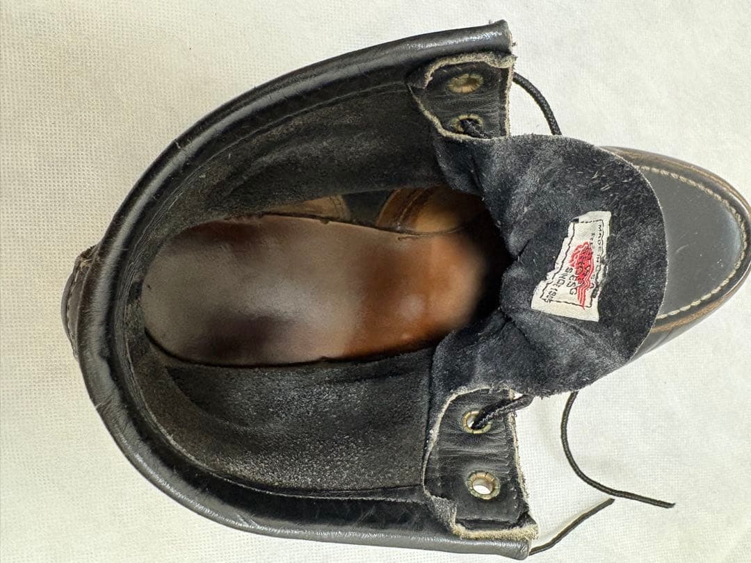 黒 レザー ハイカット ワークブーツ