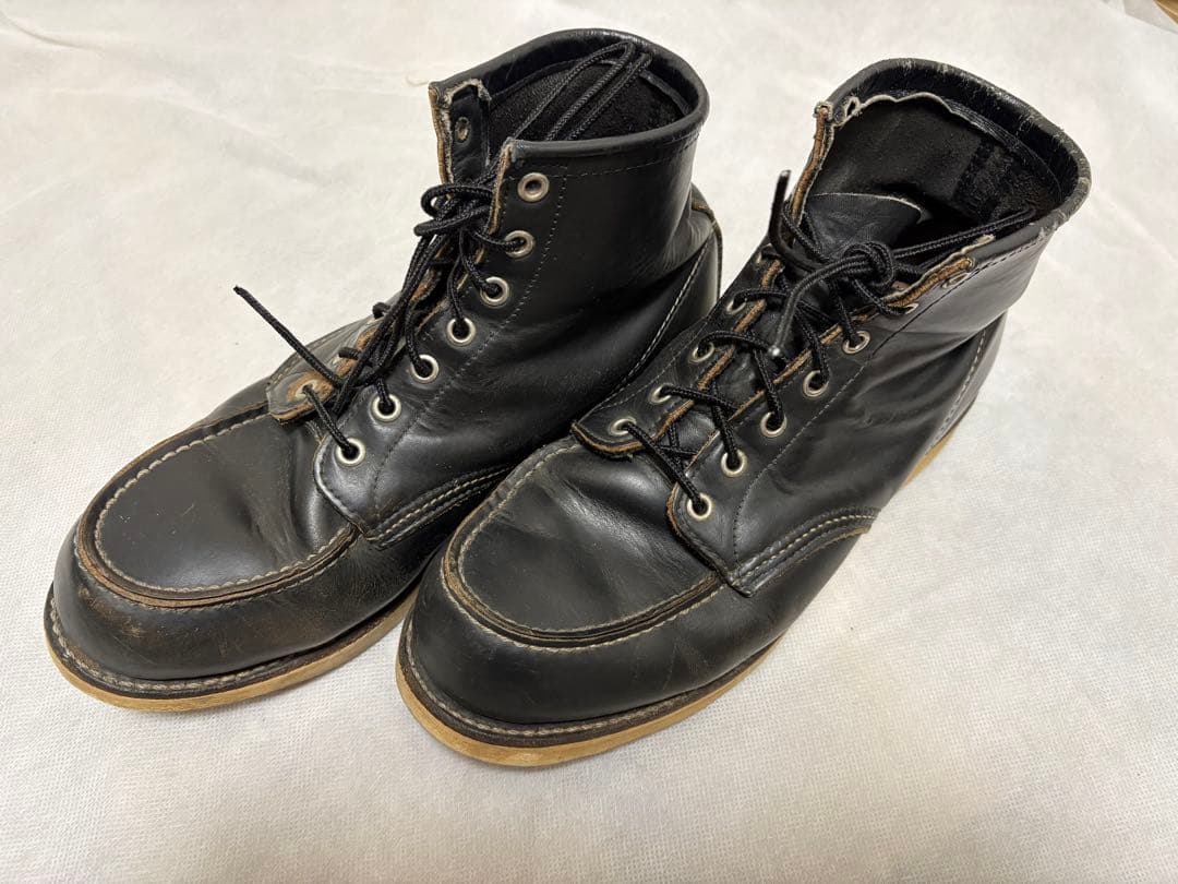 黒 レザー ハイカット ワークブーツ