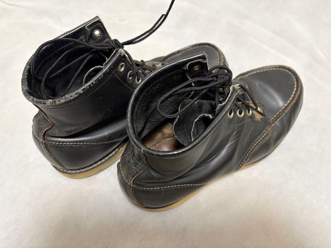 黒 レザー ハイカット ワークブーツ