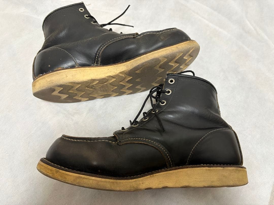 黒 レザー ハイカット ワークブーツ