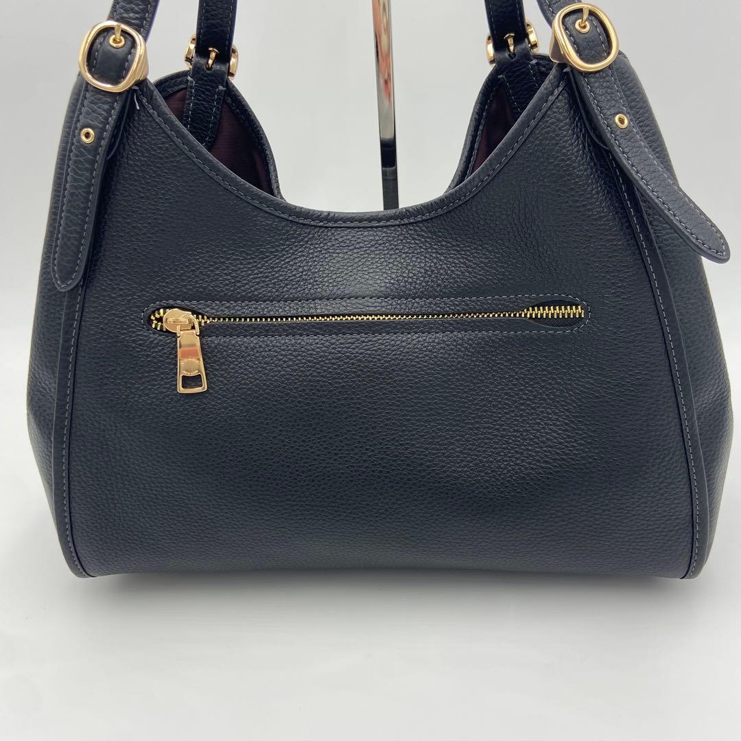 美品✨コーチ エリン ショルダーバッグ レザー シボ革 ビジネス 黒 CAQ86