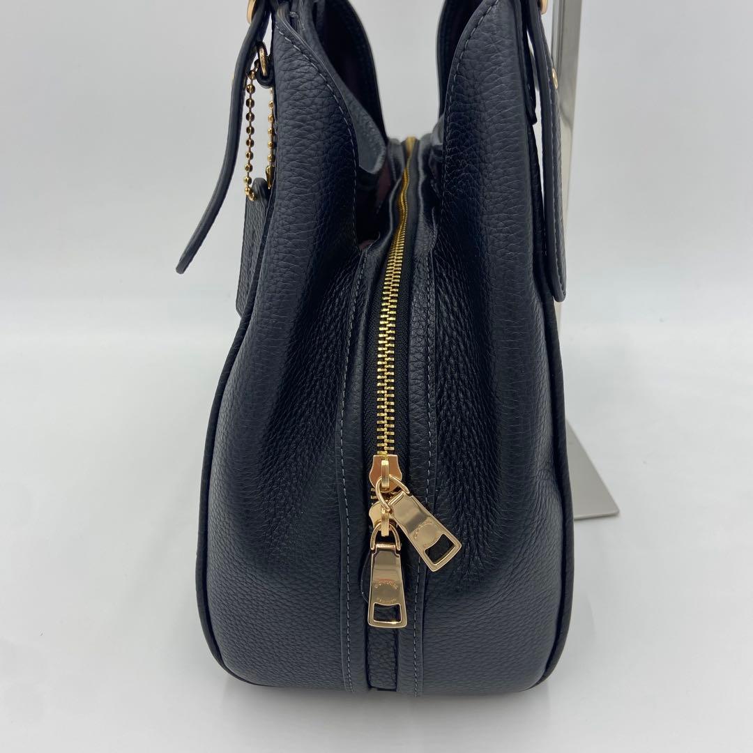 美品✨コーチ エリン ショルダーバッグ レザー シボ革 ビジネス 黒 CAQ86