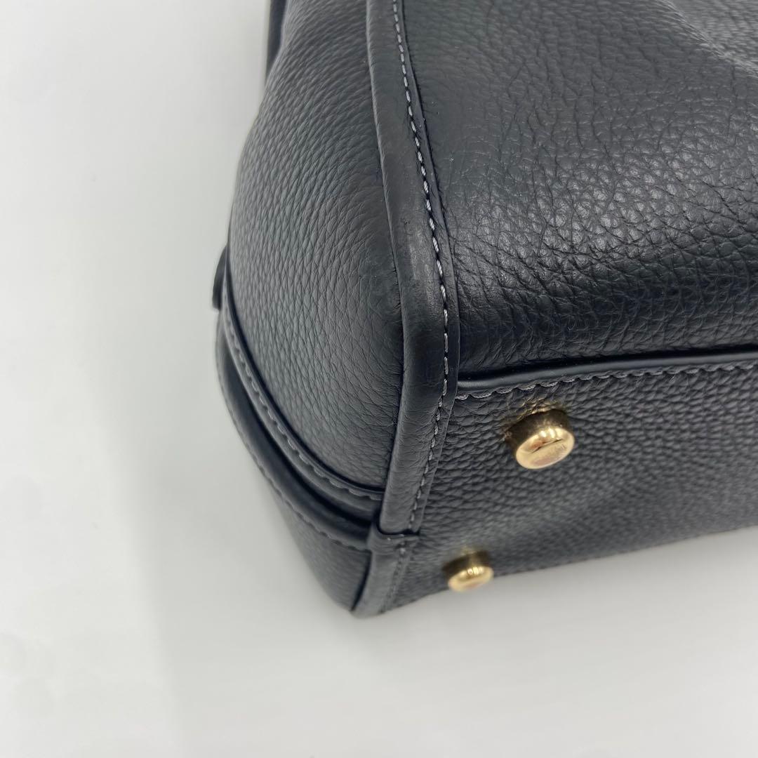 美品✨コーチ エリン ショルダーバッグ レザー シボ革 ビジネス 黒 CAQ86