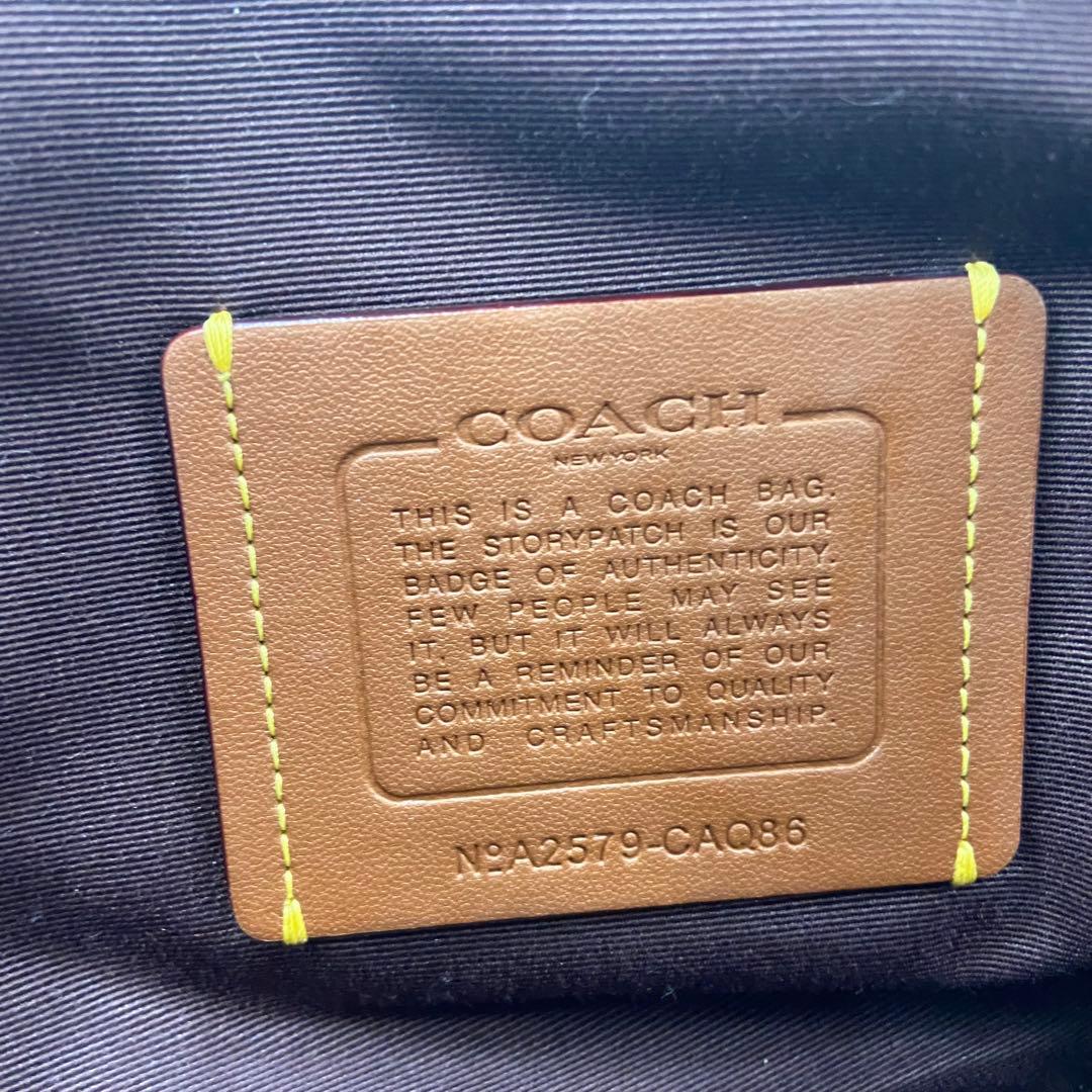 美品✨コーチ エリン ショルダーバッグ レザー シボ革 ビジネス 黒 CAQ86