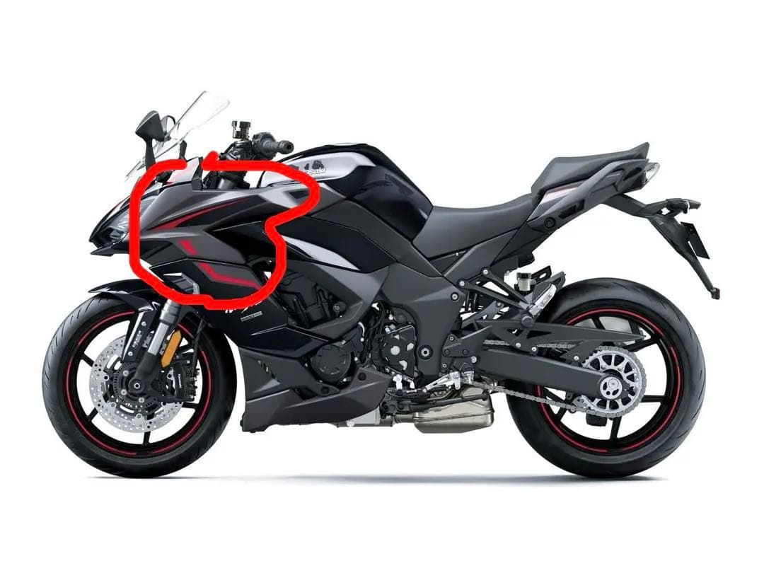 【2020〜2024】Ninja1000SX サイドカウル(グレー) 左側