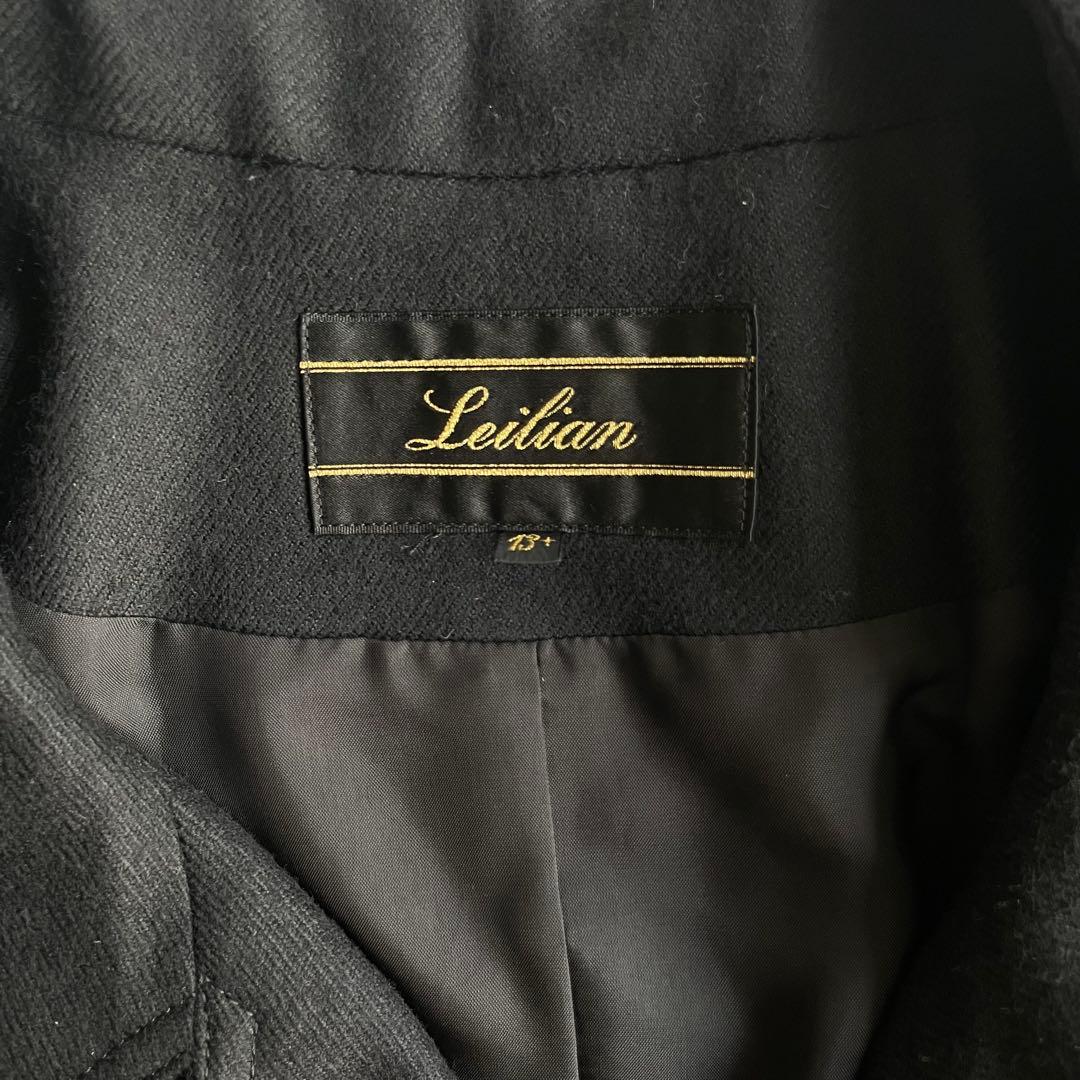 【美品】レリアン　ロングチェスターコート　大きいサイズ　13号+ 金ボタン