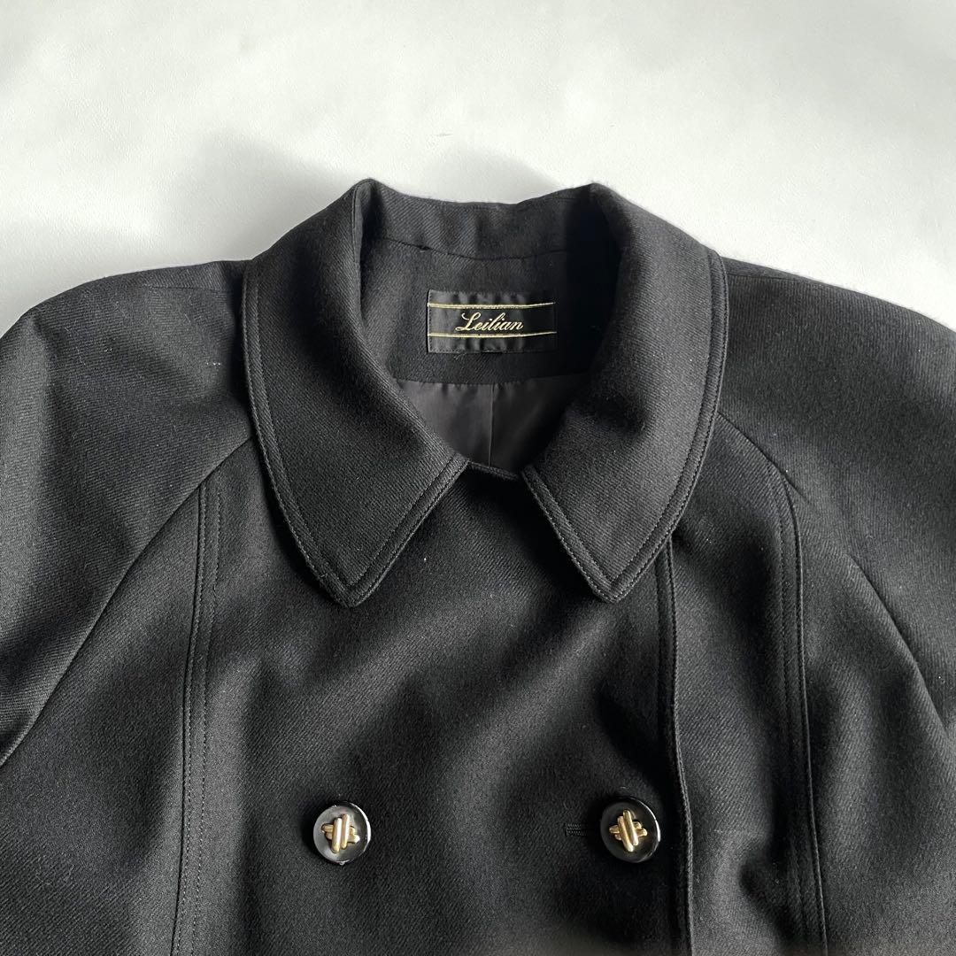 【美品】レリアン　ロングチェスターコート　大きいサイズ　13号+ 金ボタン