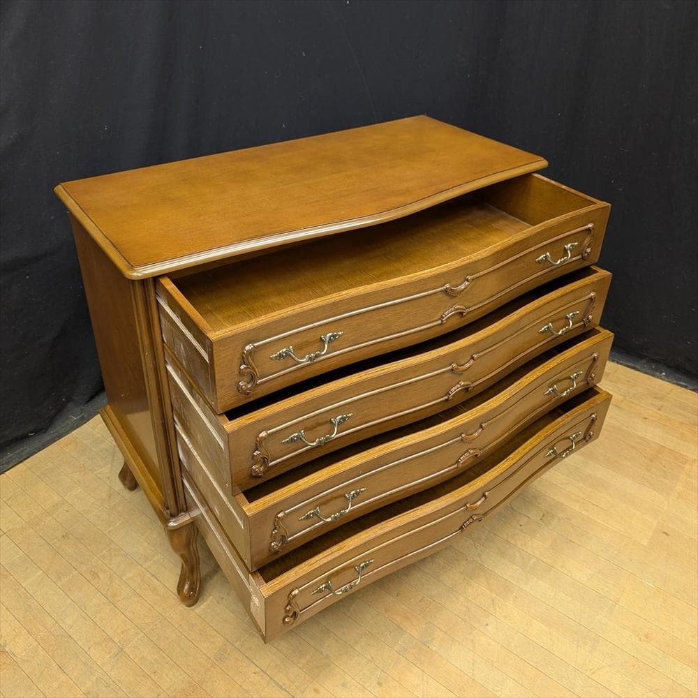 イタリア　ハンドメイド　猫脚　リビングチェスト　ローチェスト　ドロワー　チェスト