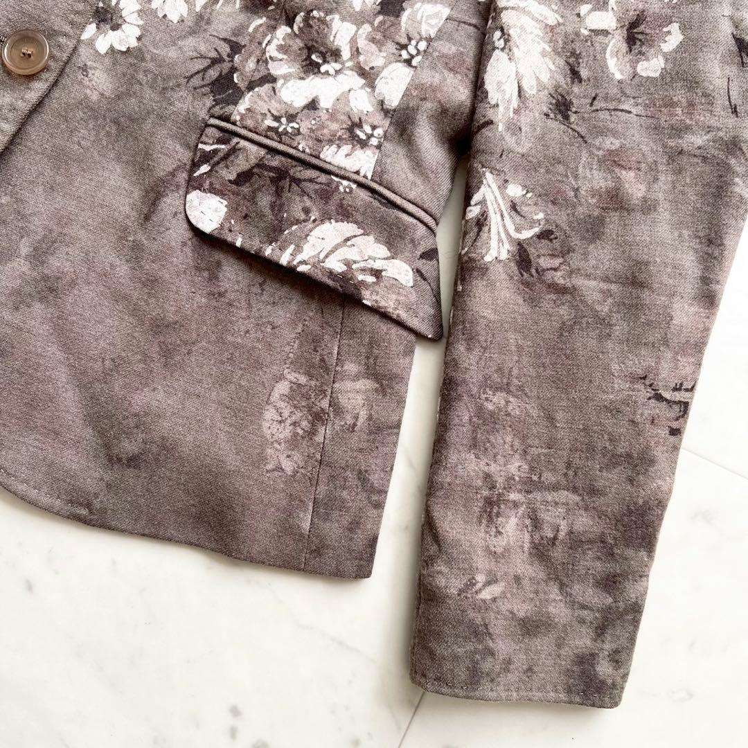 ETRO フラワープリント テーラードジャケット ウール ブラウン系 46