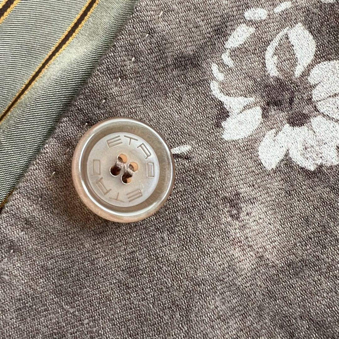 ETRO フラワープリント テーラードジャケット ウール ブラウン系 46