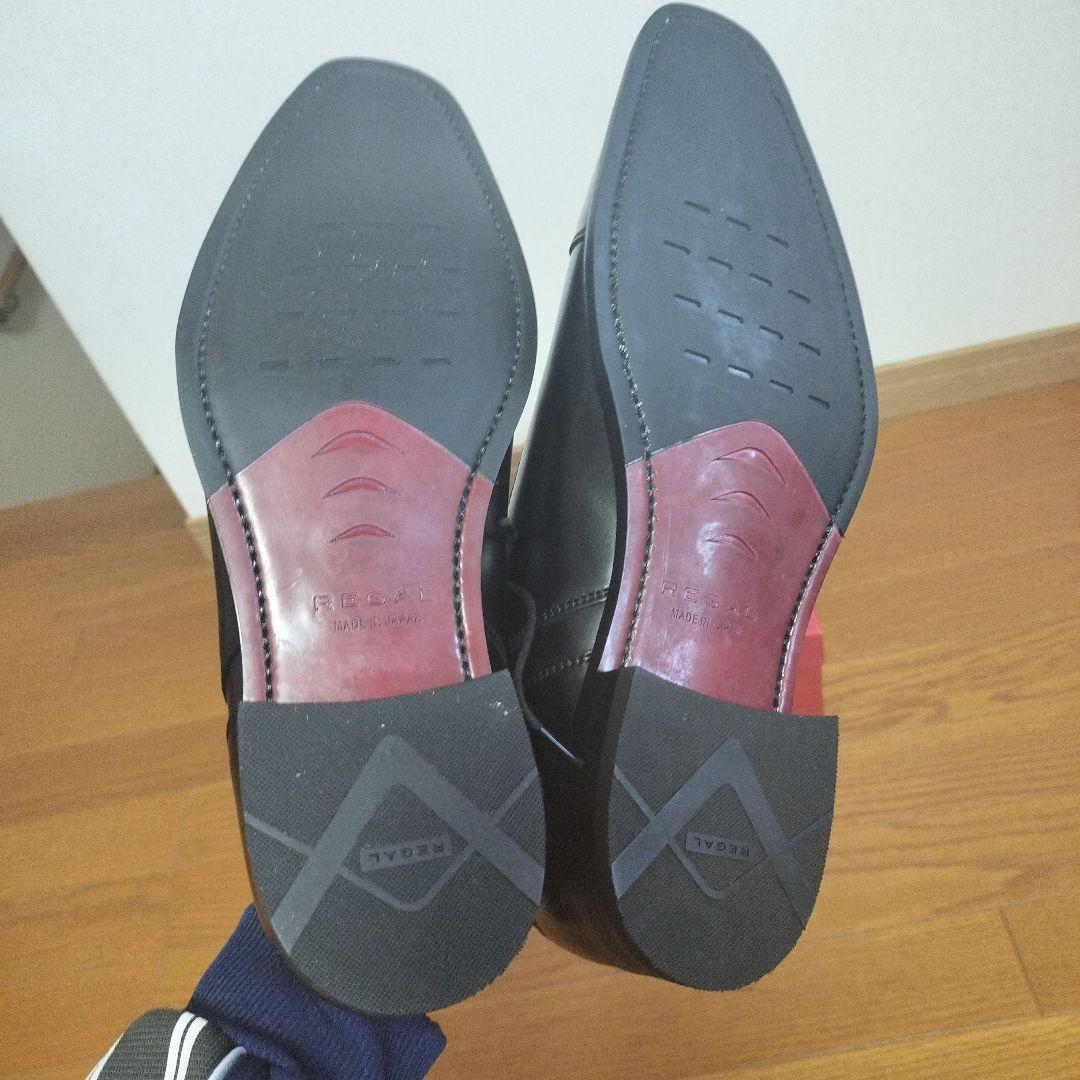 25センチ、リーガル、黒色、ストレートチップ