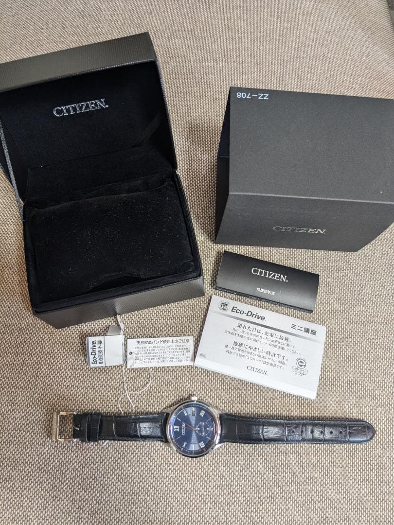 シチズン エコドライブ 腕時計 BV1120-15L ネイビー カーフバンド