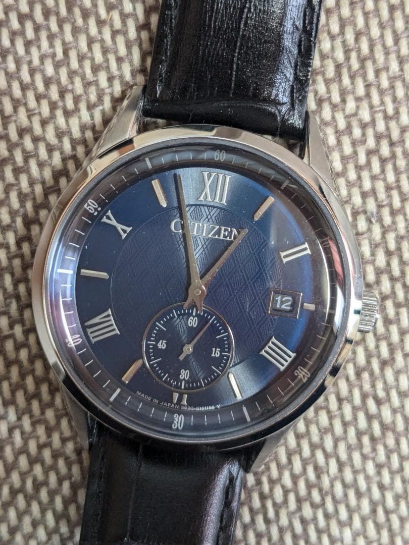 シチズン エコドライブ 腕時計 BV1120-15L ネイビー カーフバンド